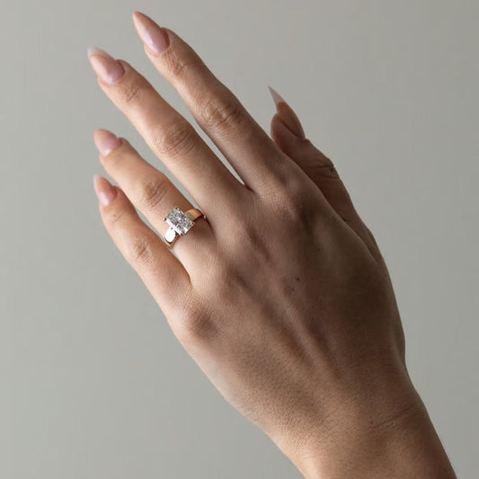 3.10 CT Radiant Solitaire Lab Grown Diamond Engagement Ring