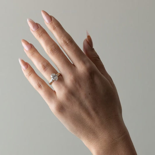 2.24 CT Oval Dainty Pavé Lab Grown Diamond Engagement Ring