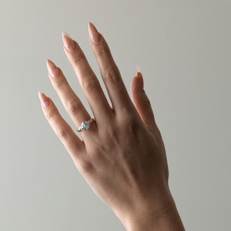 1.52 CT Round Three Stone Lab Grown Diamond Engagement Ring