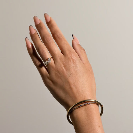 2.30 CT Oval & Asscher Toi et Moi Lab Grown Diamond Engagement Ring