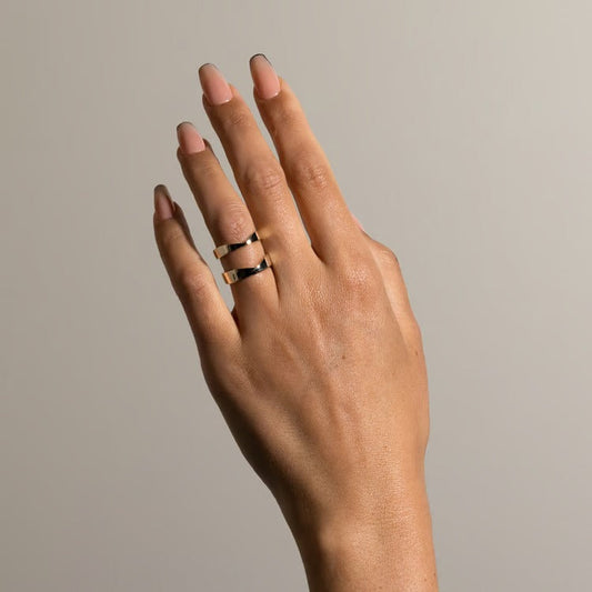 Notch Thick Curved Wedding Band