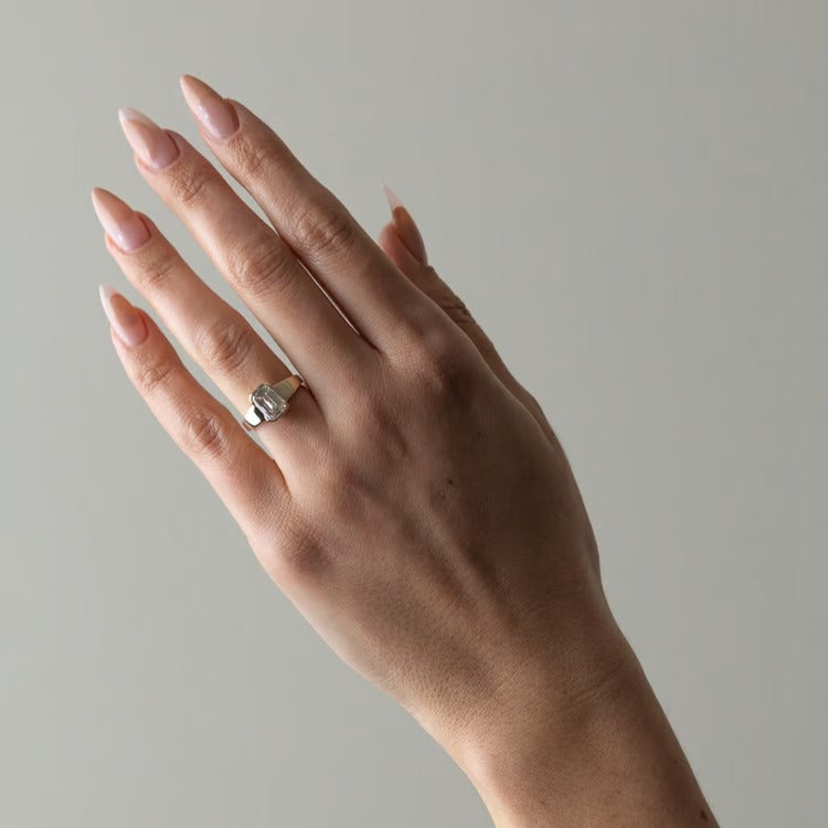 2.09 CT Emerald Cut Bezel Lab Grown Diamond Engagement Ring