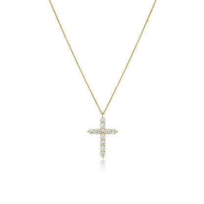 1.87 TCW Round Lab Grown Diamond Cross Necklace