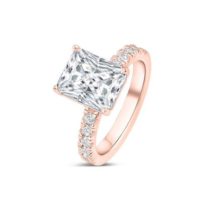 1.25 CT Radiant Pave Lab Grown Diamond Engagement Ring