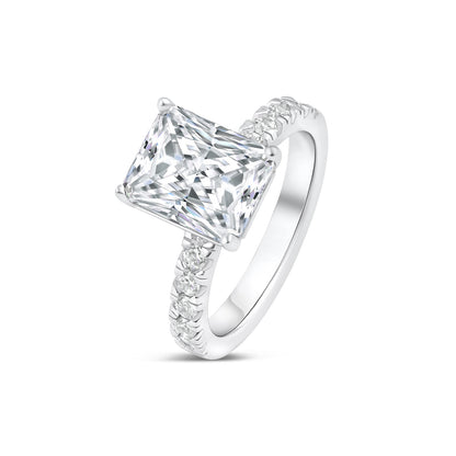 3 CT Radiant Pave Lab Grown Diamond Engagement Ring