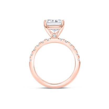 1.25 CT Radiant Pave Lab Grown Diamond Engagement Ring
