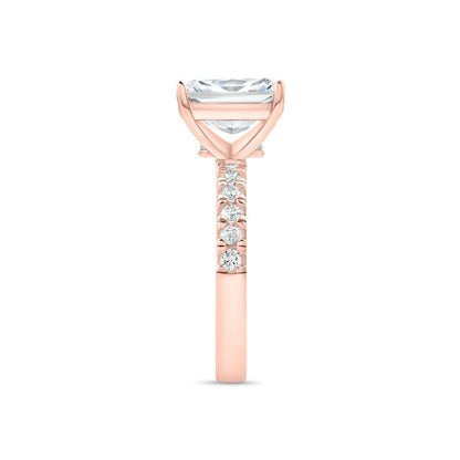 1.25 CT Radiant Pave Lab Grown Diamond Engagement Ring