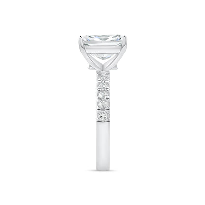 3 CT Radiant Pave Lab Grown Diamond Engagement Ring