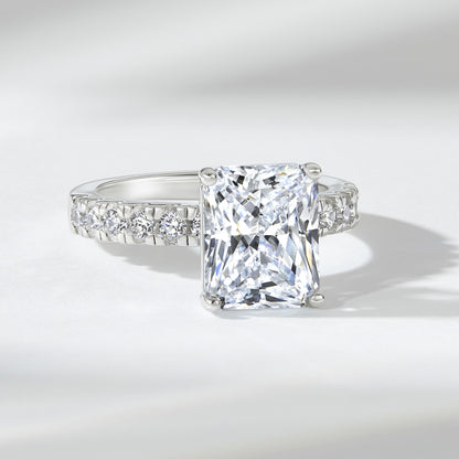 3 CT Radiant Pave Lab Grown Diamond Engagement Ring