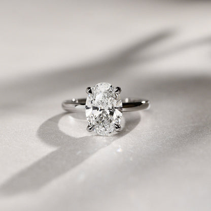 2.30 CT Oval Hidden Halo Lab Grown Diamond Engagement Ring