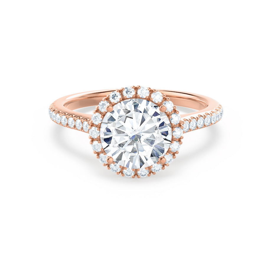 1 CT Round Halo & Pave Lab Grown Diamond Engagement Ring