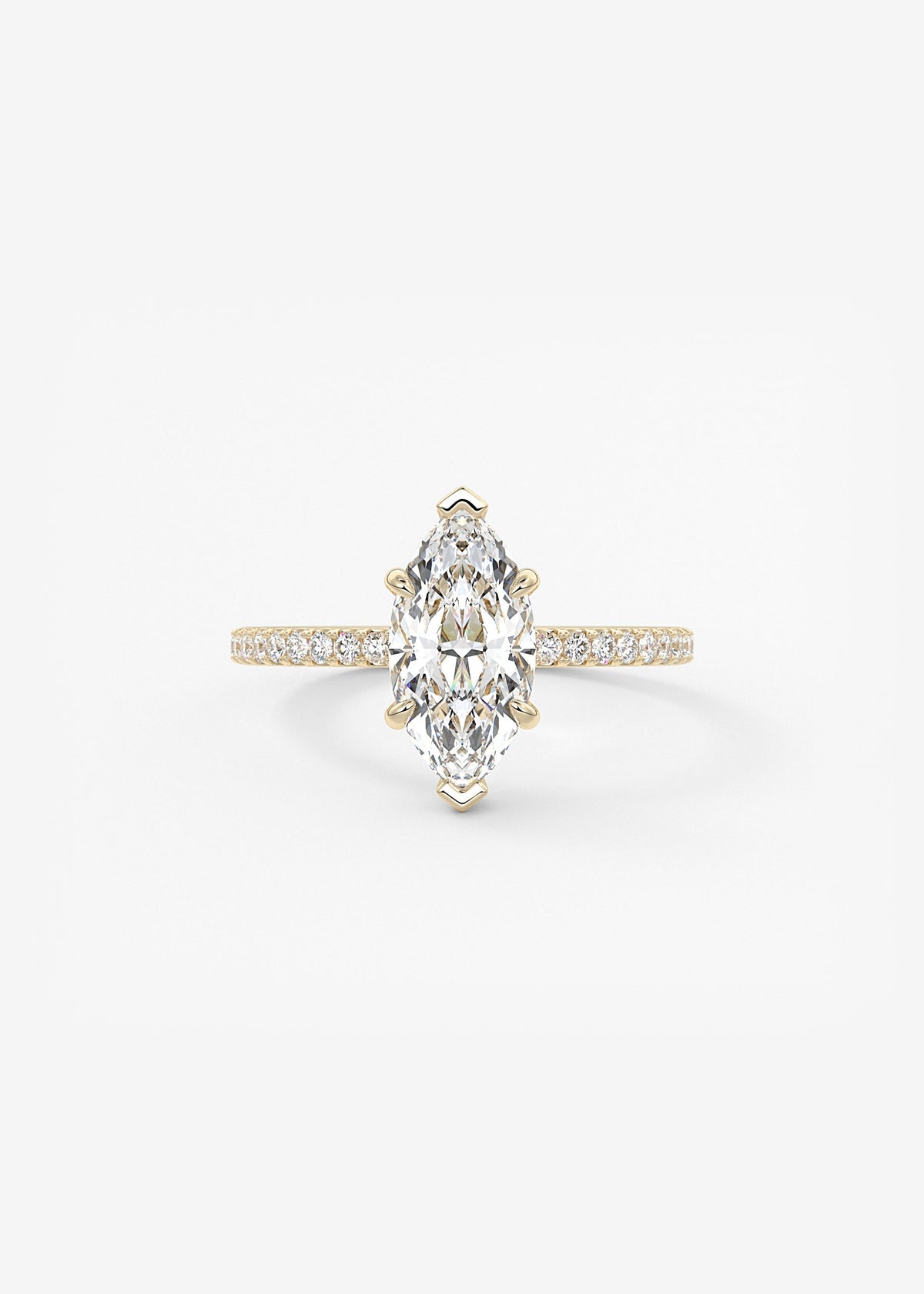 Marquise Hidden Halo Pave Lab Grown Diamond Engagement Ring
