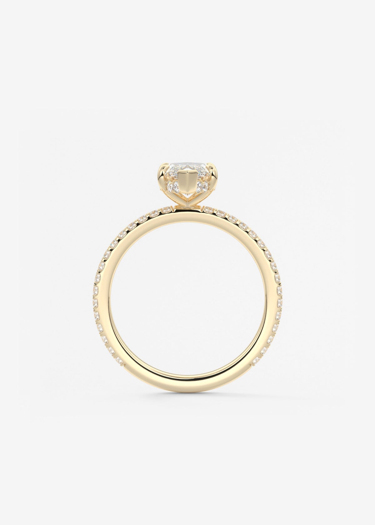 Marquise Hidden Halo Pave Lab Grown Diamond Engagement Ring