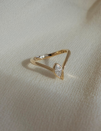 0.5 CT Marquise Cut Lab Grown Diamond Solitaire Unique Engagement Ring