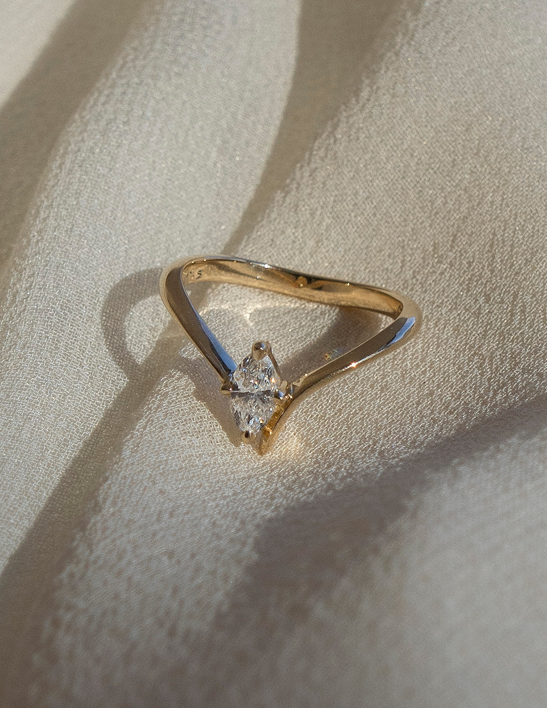 0.5 CT Marquise Shape Lab Grown Diamond Solitaire Engagement Ring