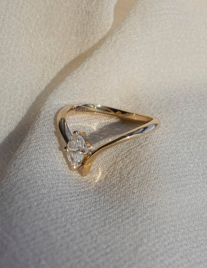 0.5 CT Marquise Shape Lab Grown Diamond Solitaire Engagement Ring