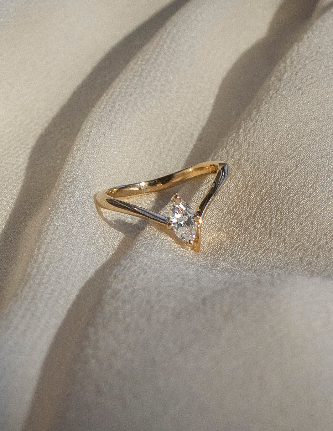 0.5 CT Marquise Shape Lab Grown Diamond Solitaire Engagement Ring