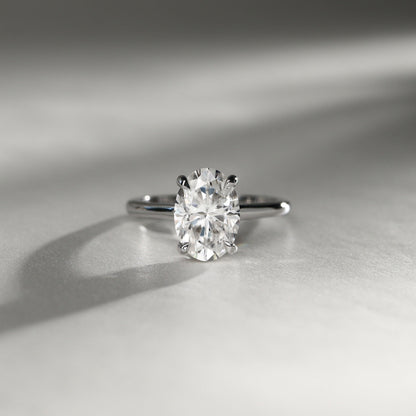 2.30 CT Oval Hidden Halo Lab Grown Diamond Engagement Ring