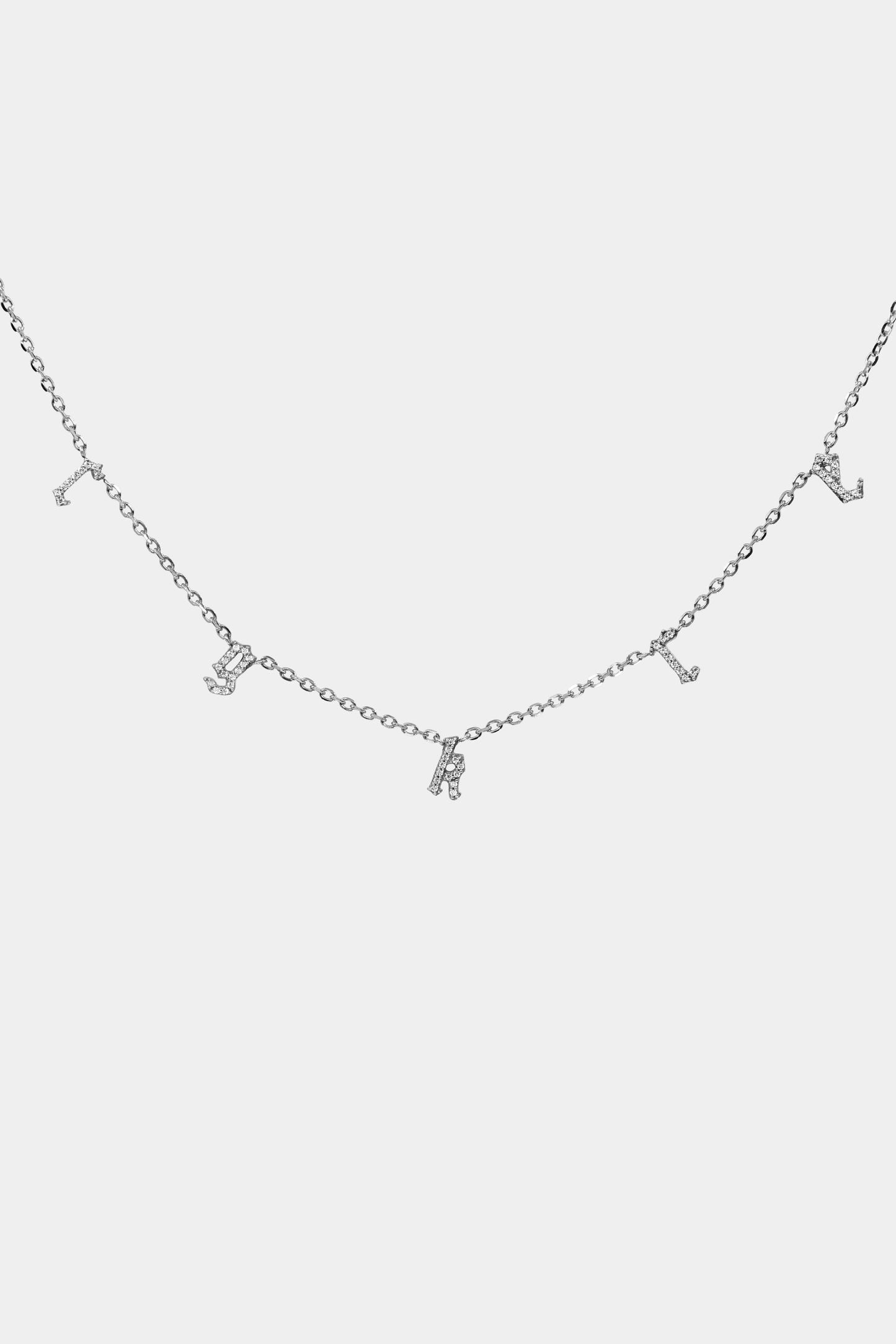 Moissanite Gothic Letter Necklace | 925 Sterling Silver