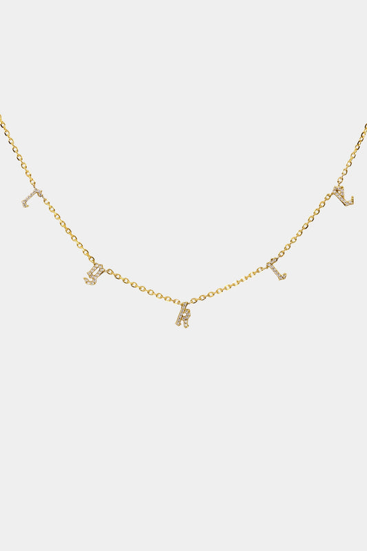 Moissanite Gothic Letter Necklace | 925 Sterling Silver