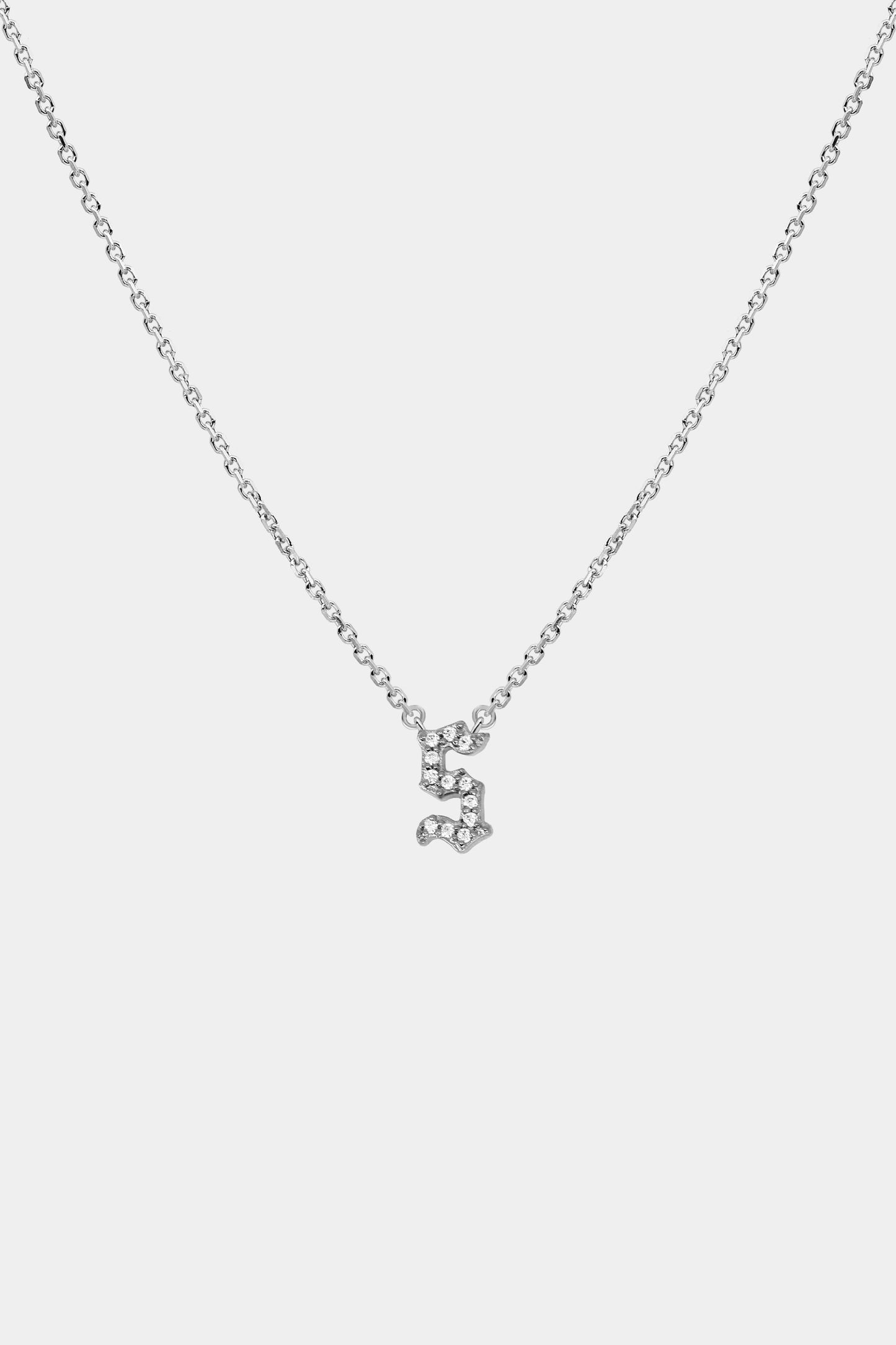 Moissanite Gothic Letter Necklace | 925 Sterling Silver