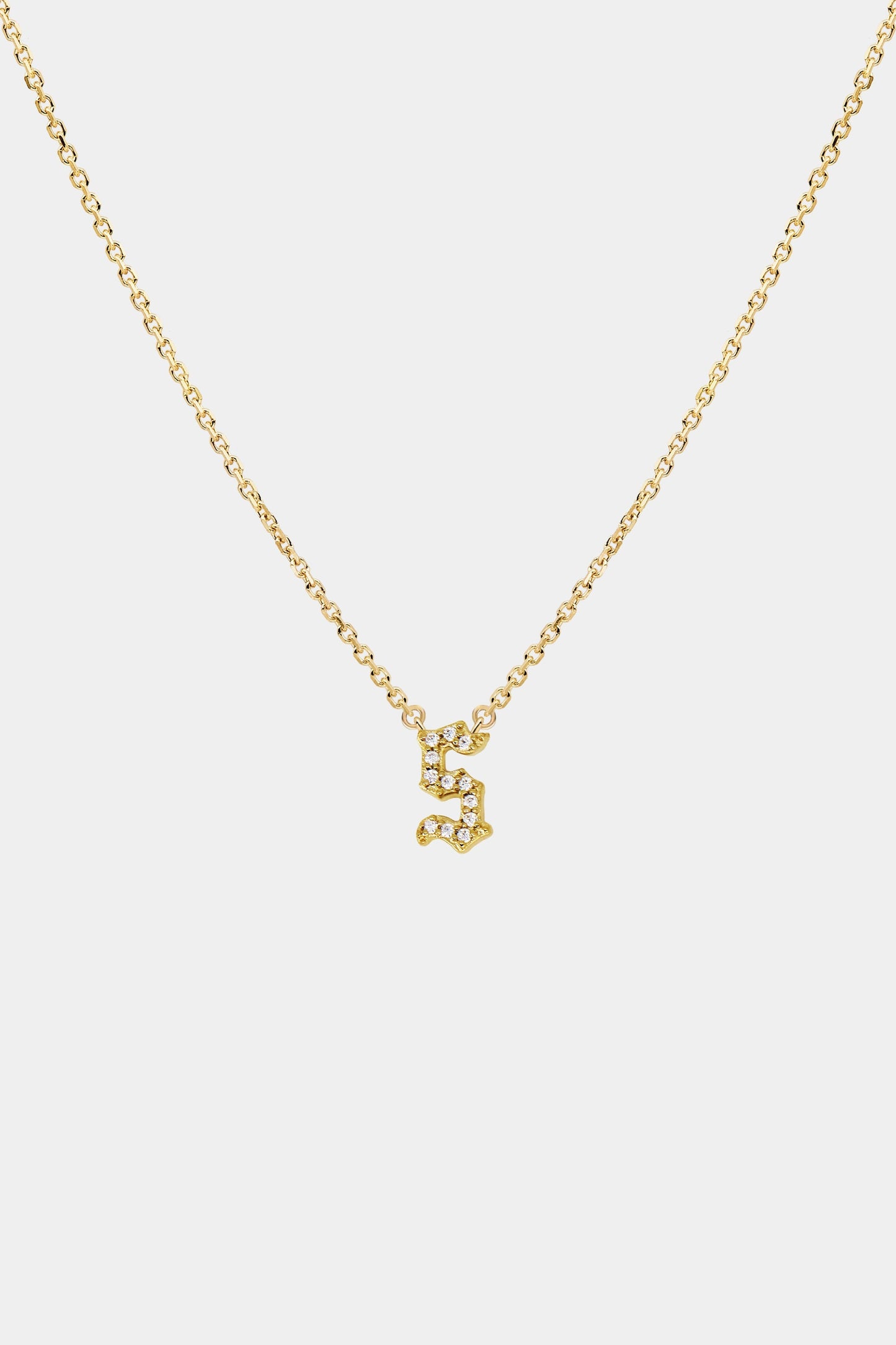 Moissanite Gothic Letter Necklace | 925 Sterling Silver