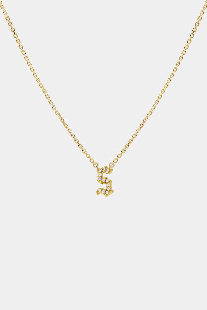 Moissanite Gothic Letter Necklace | 925 Sterling Silver