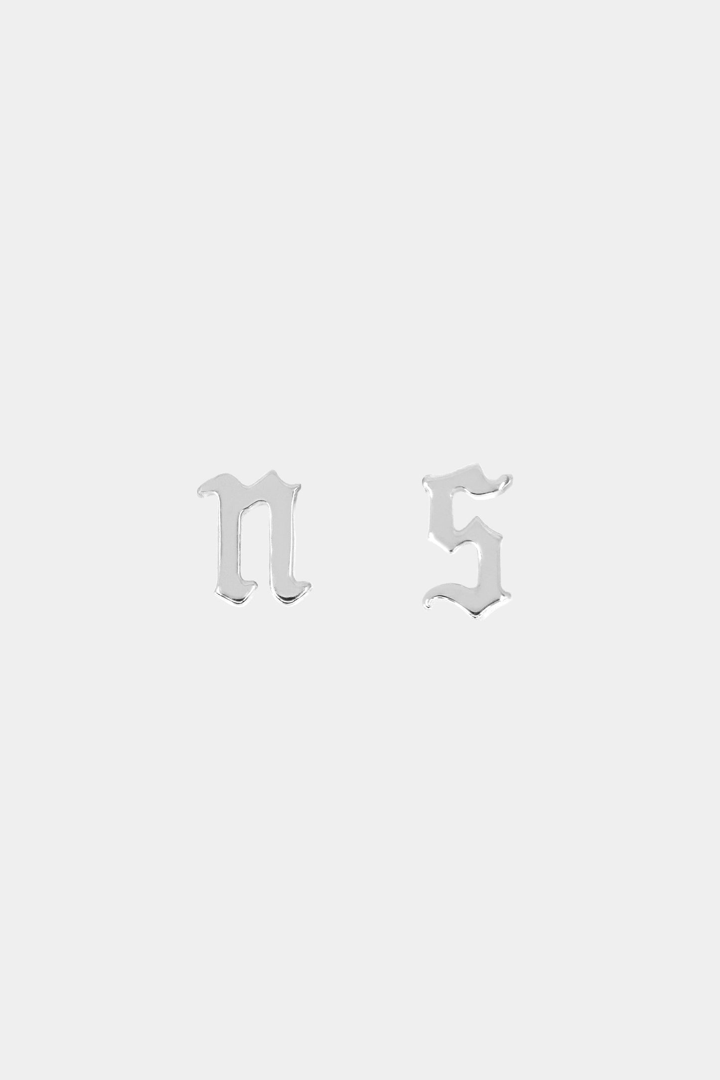 Gothic Letter Stud | 925 Sterling Silver