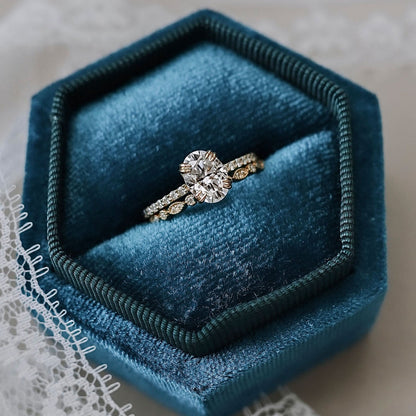 1.25 CT Oval Pave Lab Grown Diamond Engagement Ring