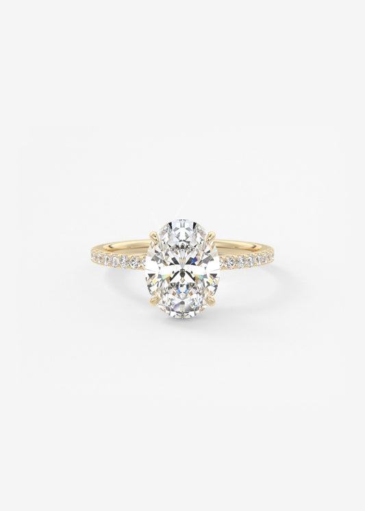 Oval Pave Lab Grown Diamond Engagement Ring