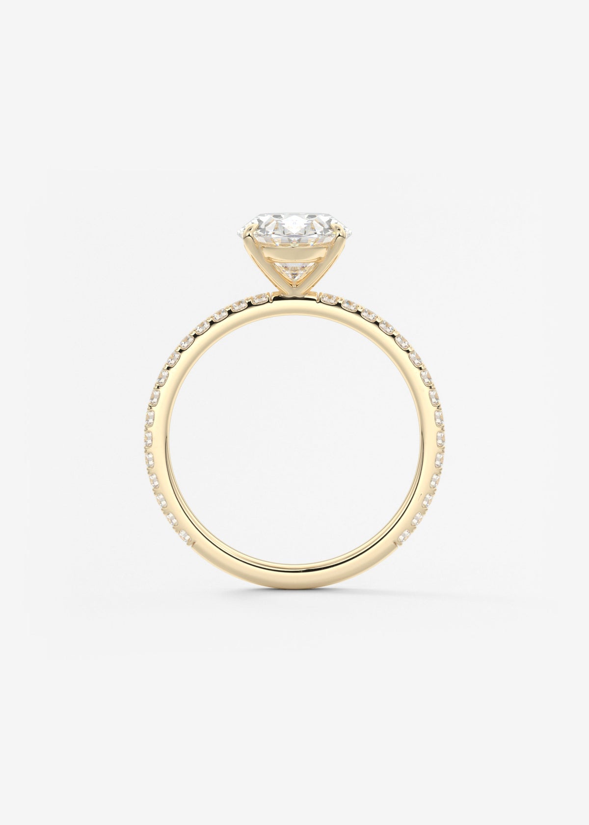 Oval Pave Lab Grown Diamond Engagement Ring