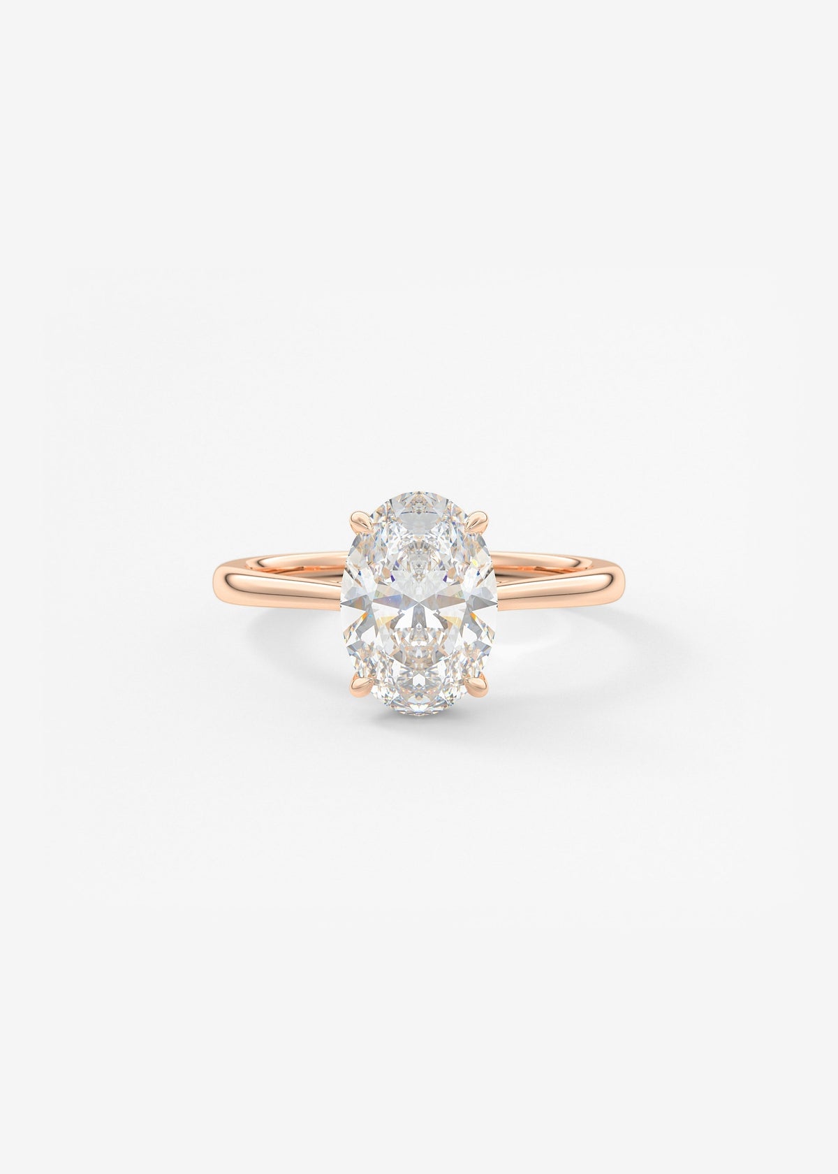 Oval Hidden Halo/Cathedral Lab Grown Diamond Engagement Ring