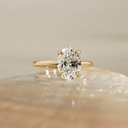 2.30 CT Oval Hidden Halo Lab Grown Diamond Engagement Ring