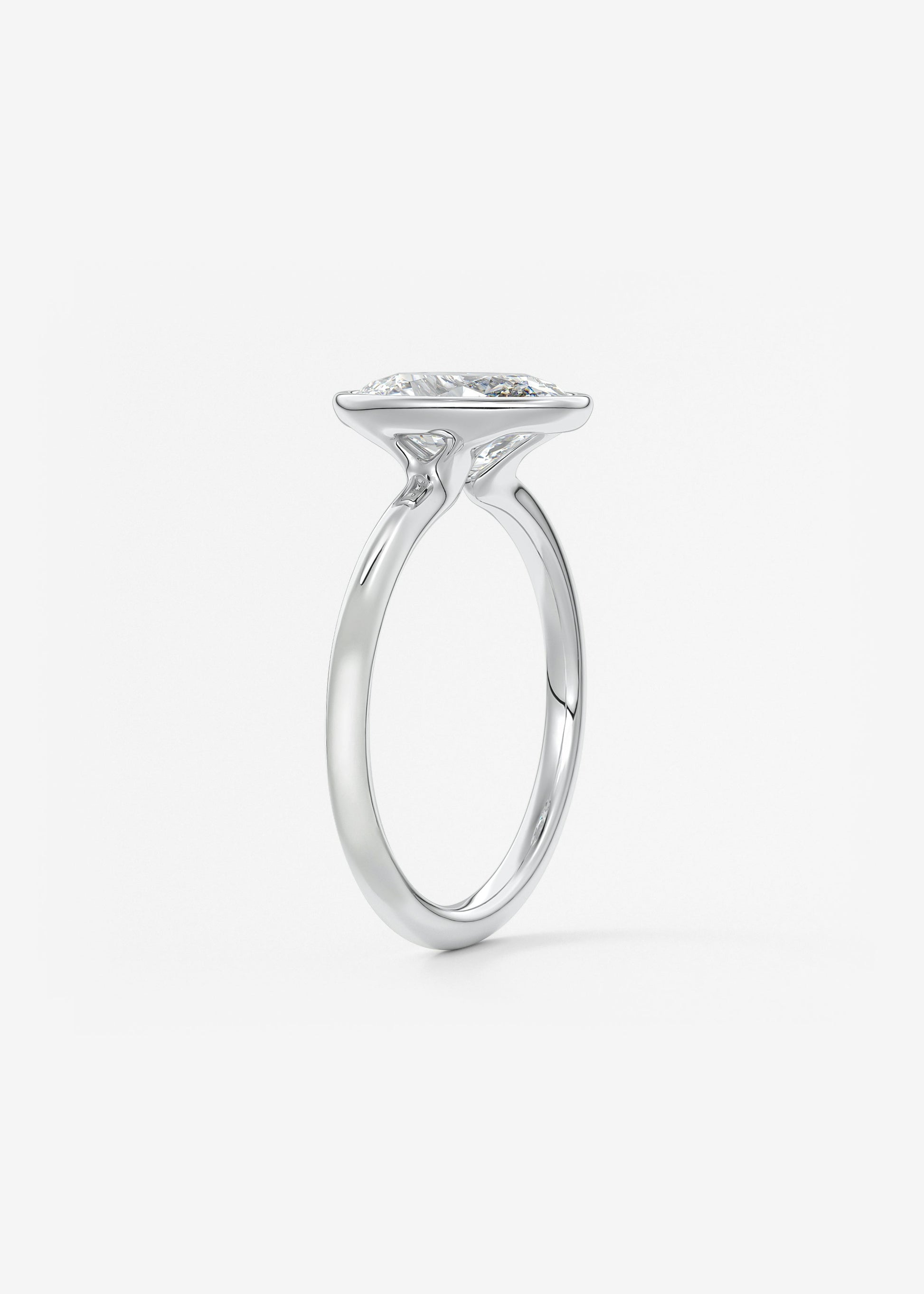 Oval Bezel Lab Grown Diamond Engagement Ring