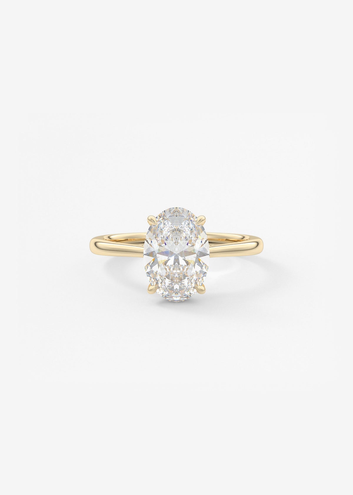 Oval Hidden Halo/Cathedral Lab Grown Diamond Engagement Ring