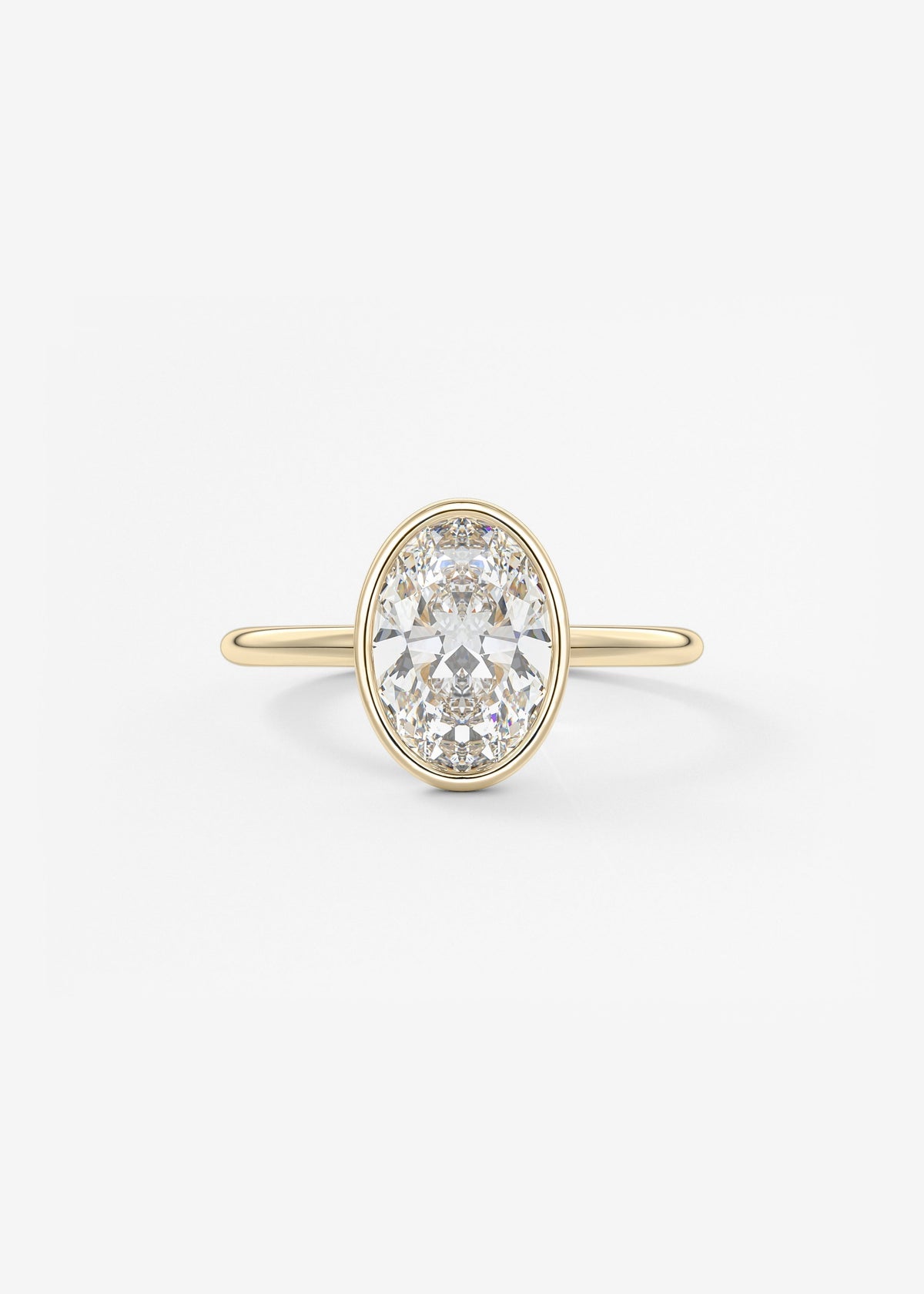 Oval Bezel Lab Grown Diamond Engagement Ring