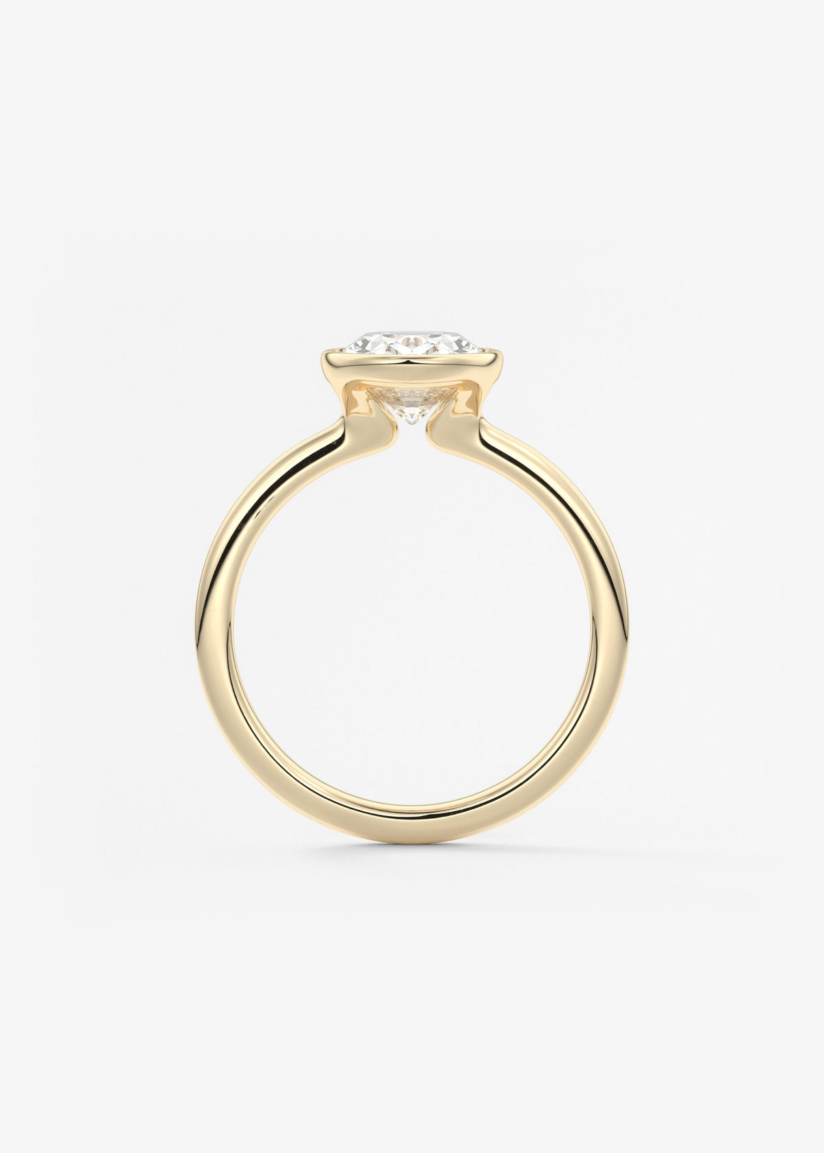 Oval Bezel Lab Grown Diamond Engagement Ring