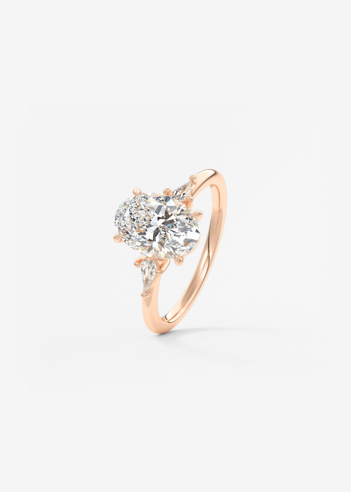 Oval Three Stone Lab Grown Diamond Engagement Ring