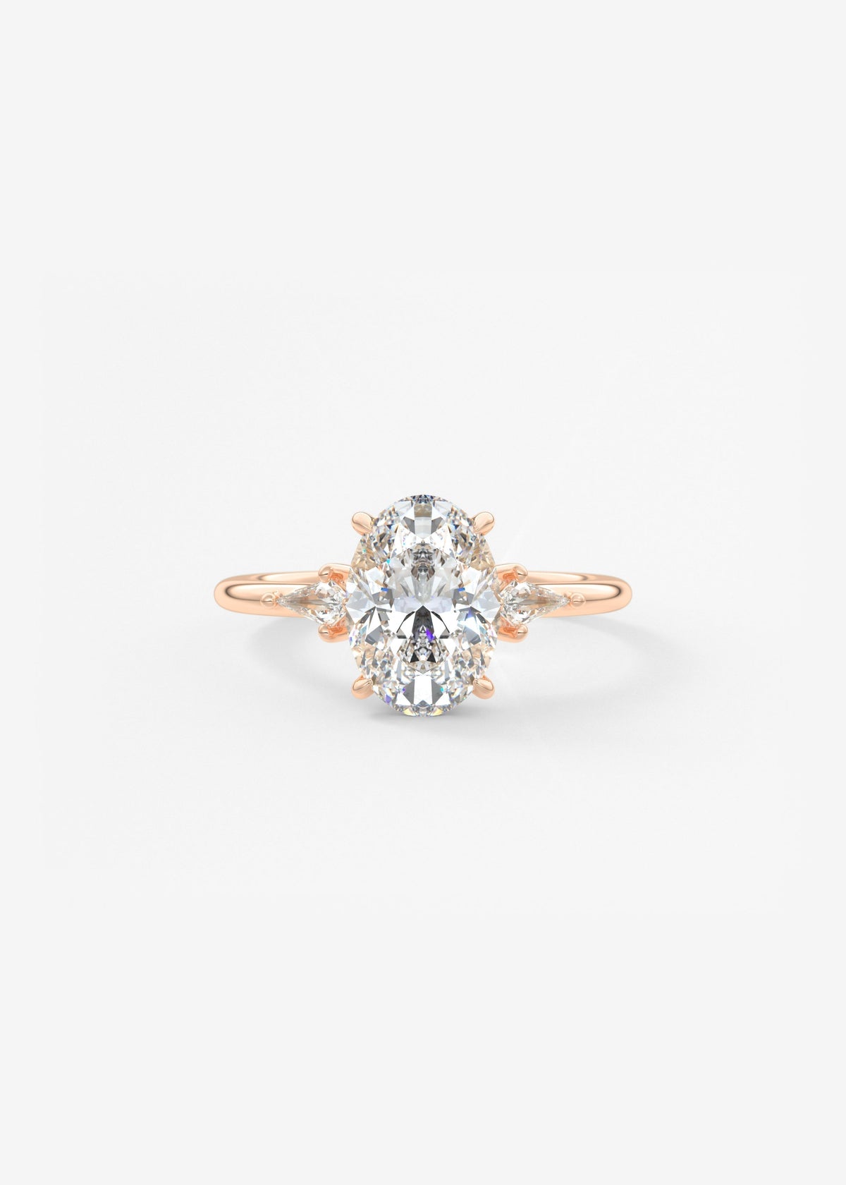 Oval Three Stone Lab Grown Diamond Engagement Ring