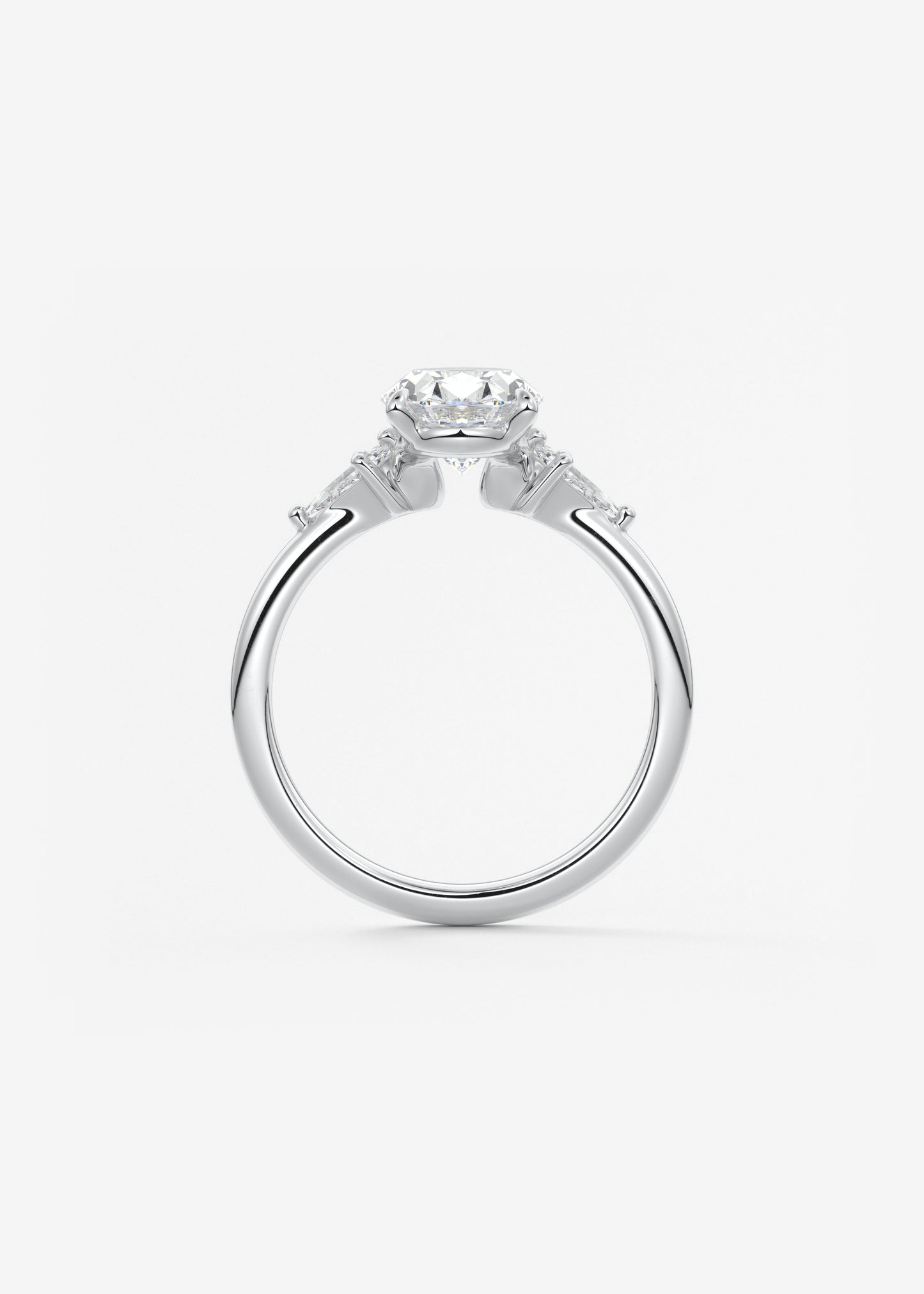 Oval Three Stone Lab Grown Diamond Engagement Ring