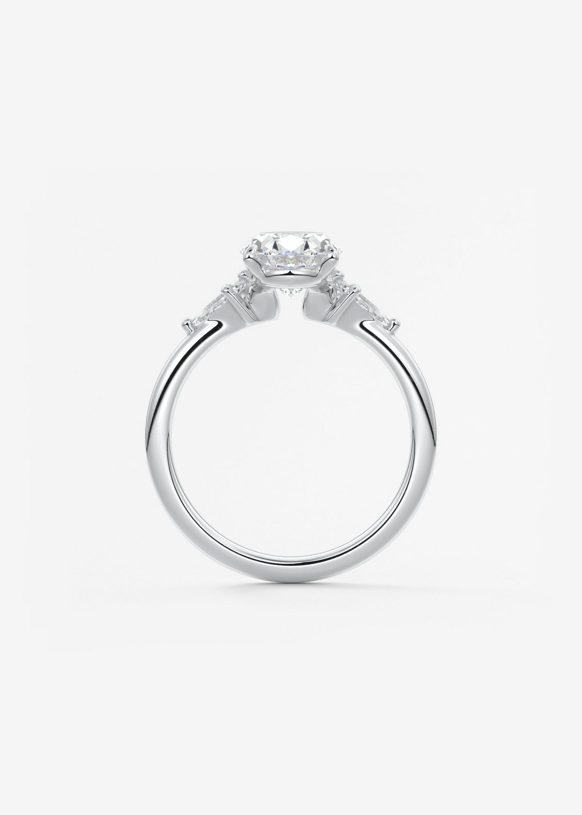 Oval Three Stone Lab Grown Diamond Engagement Ring