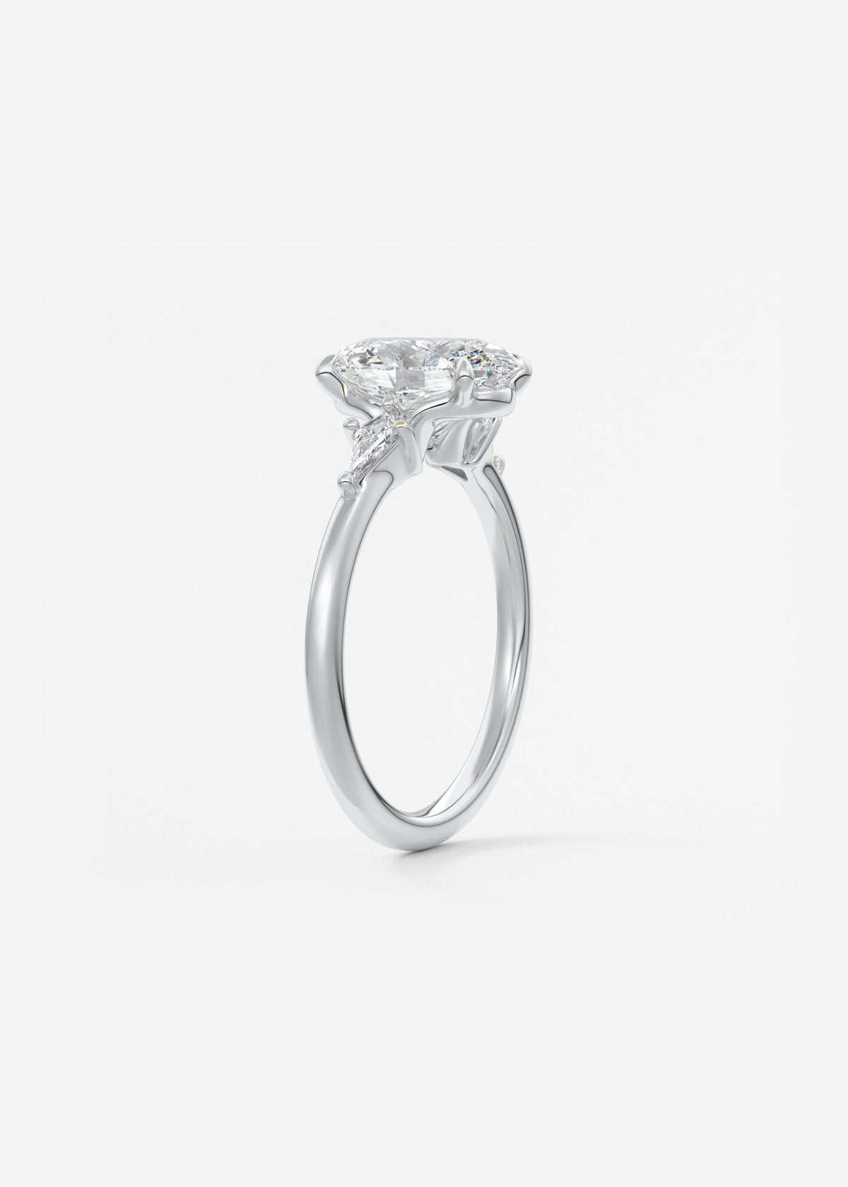 Oval Three Stone Lab Grown Diamond Engagement Ring