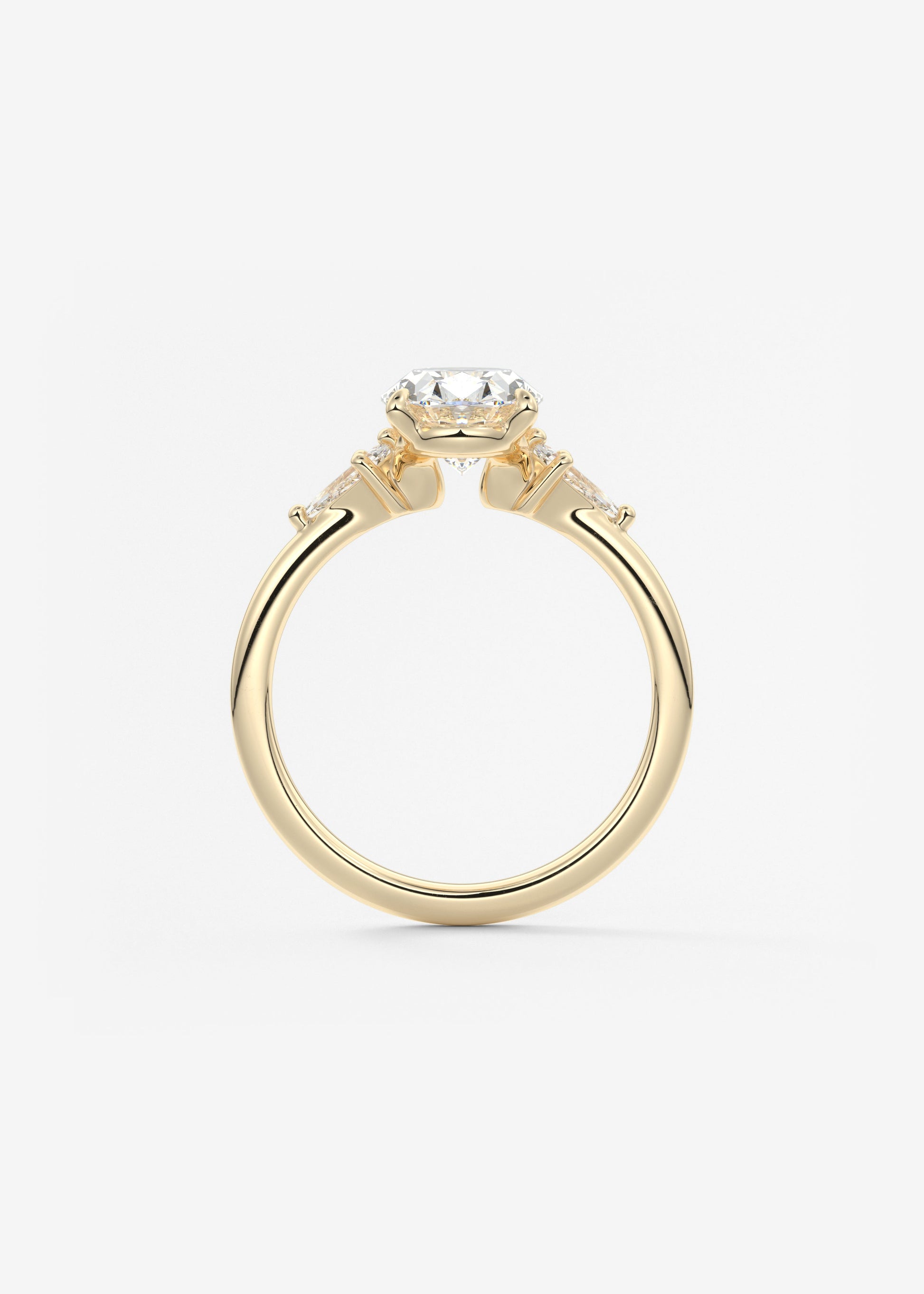 Oval Three Stone Lab Grown Diamond Engagement Ring