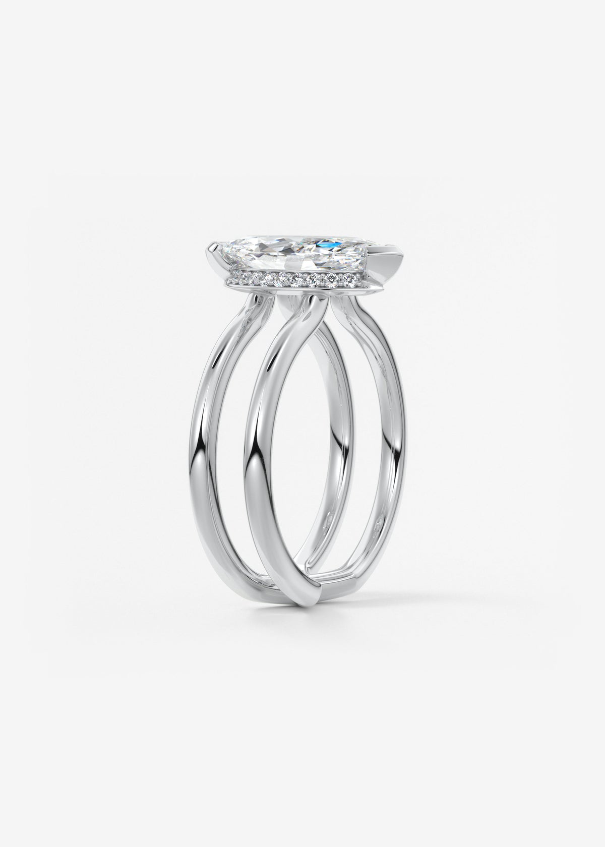 Marquise Cathedral Lab Grown Diamond Engagement Ring