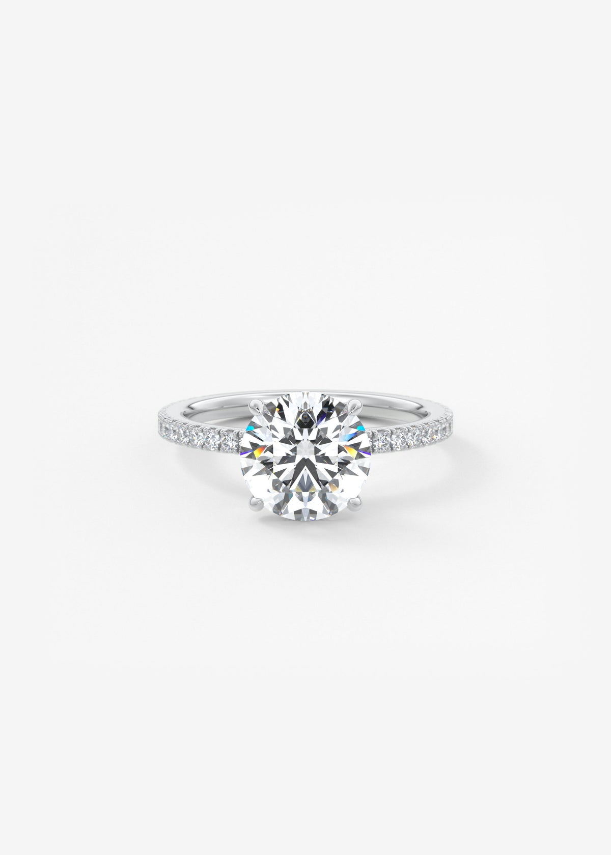 Round Pave Lab Grown Diamond Engagement Ring