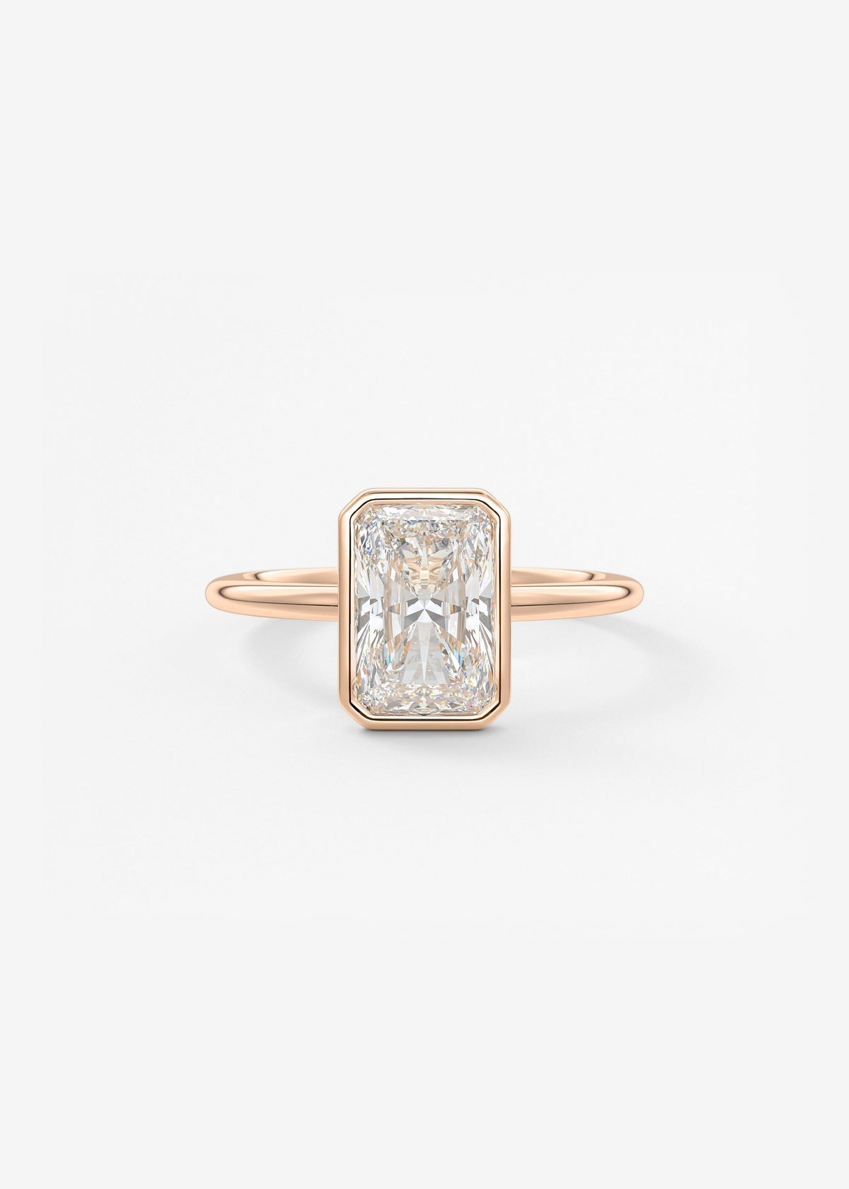 Radiant Bezel Lab Grown Diamond Engagement Ring