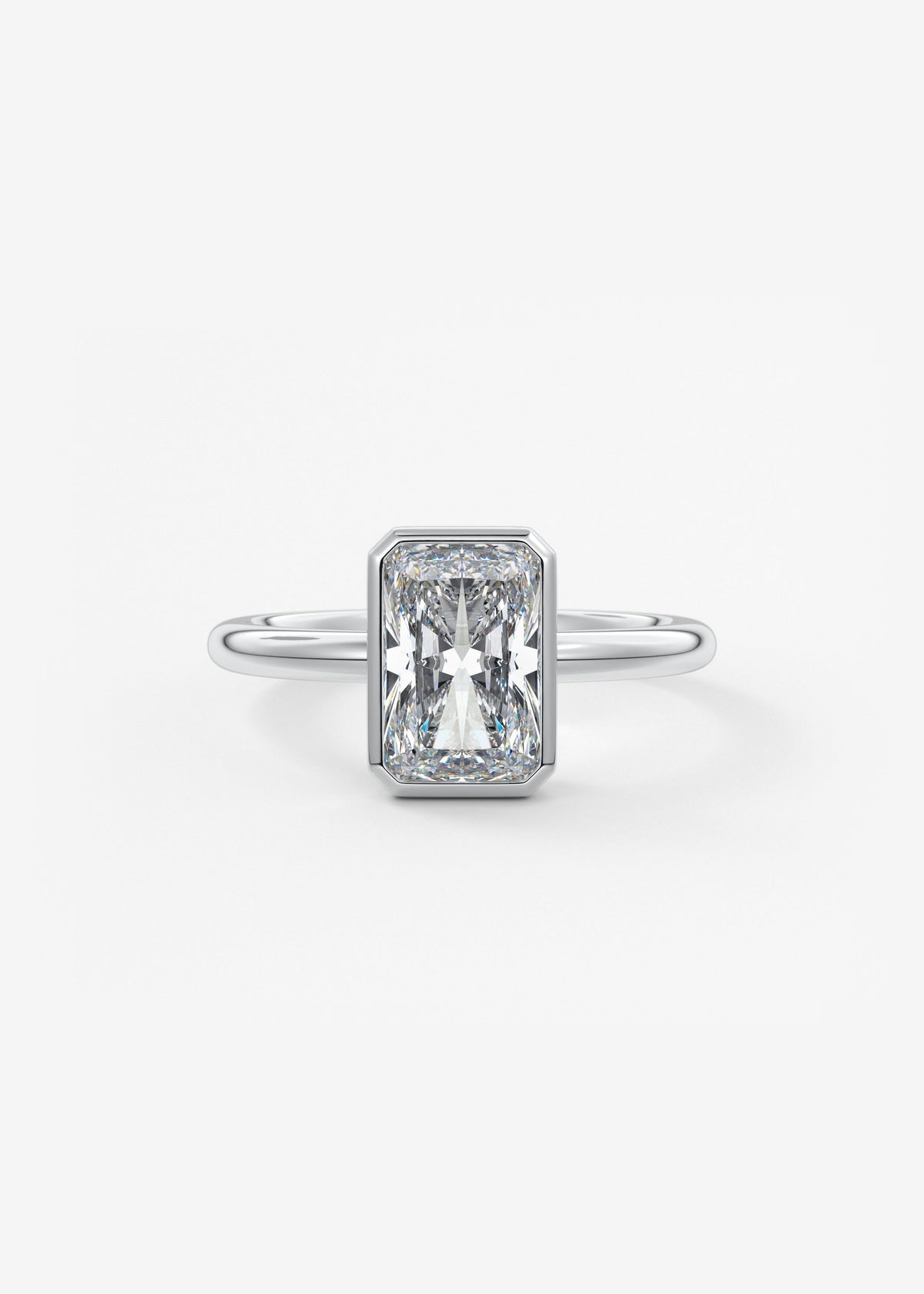 Radiant Bezel Lab Grown Diamond Engagement Ring