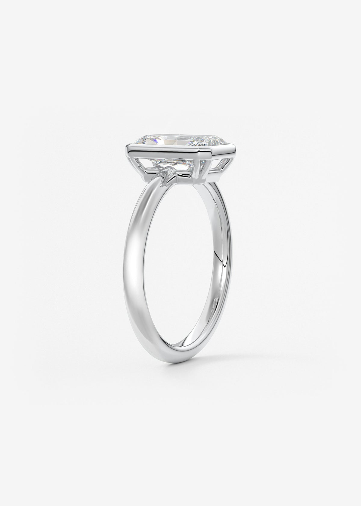 Radiant Bezel Lab Grown Diamond Engagement Ring
