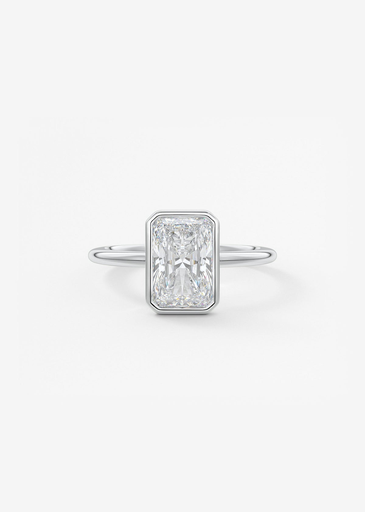 Radiant Bezel Lab Grown Diamond Engagement Ring