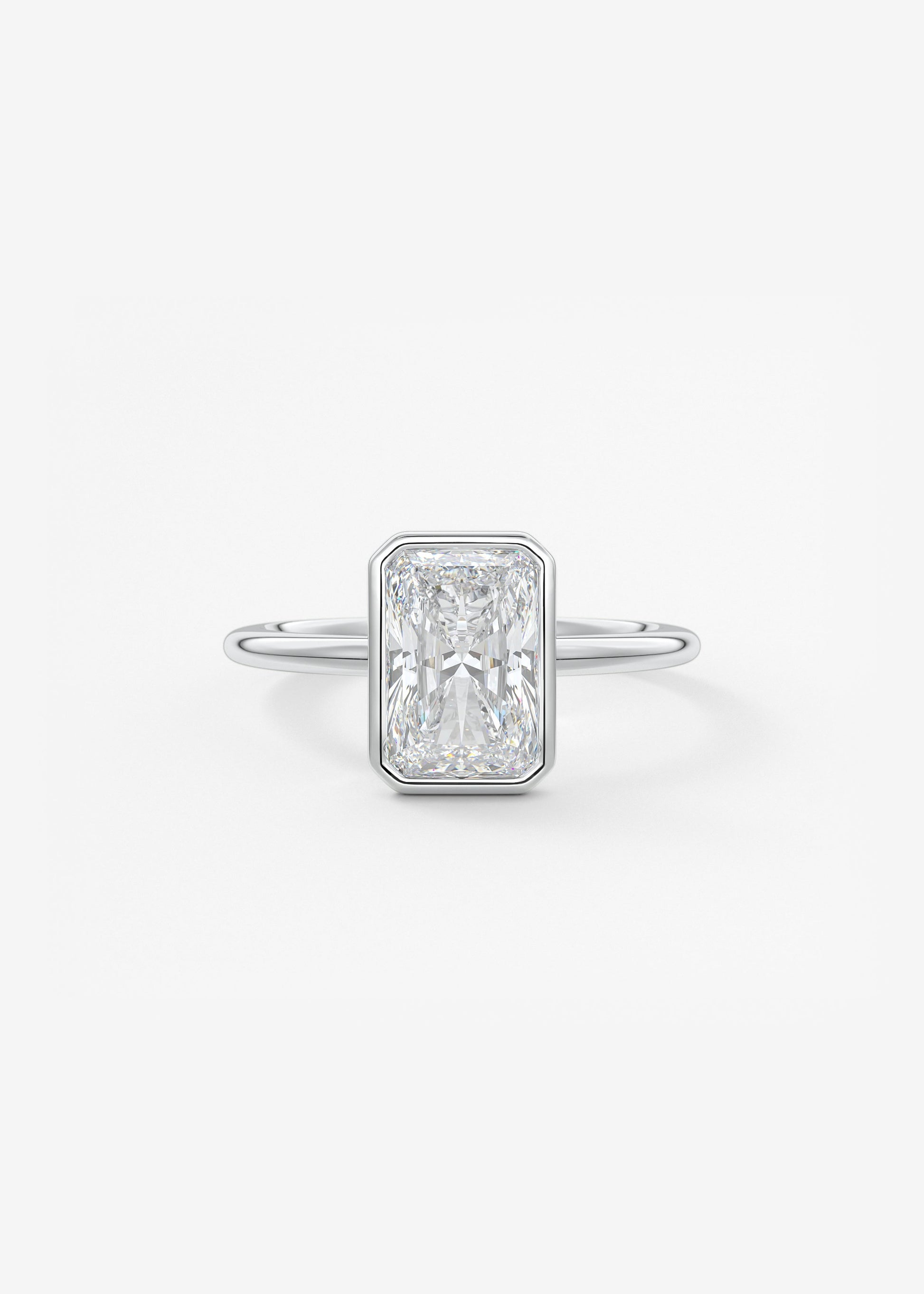 Radiant Bezel Lab Grown Diamond Engagement Ring